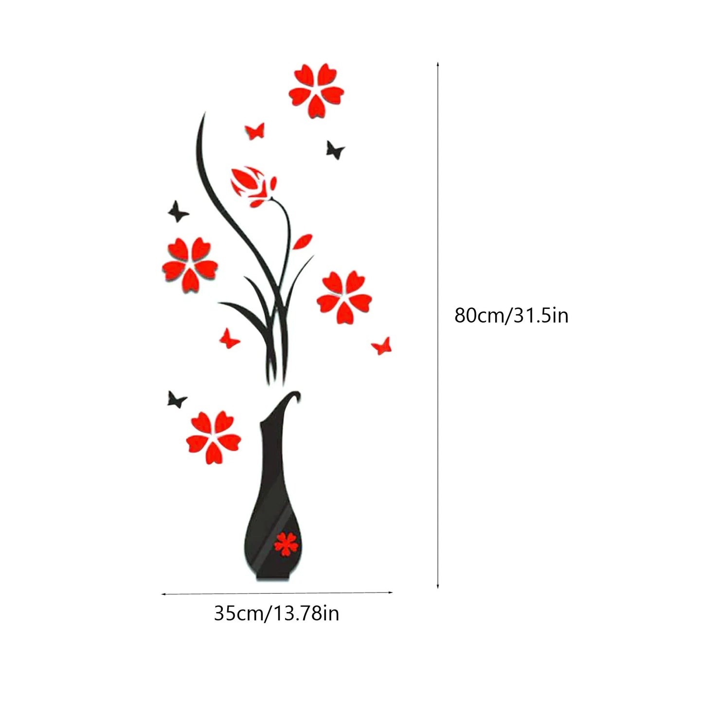 DIY Vase Flower 3D Wall Sticker