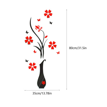 DIY Vase Flower 3D Wall Sticker