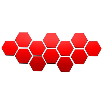 6/12pcs 3D Hexagon Mirror Wall Sticker