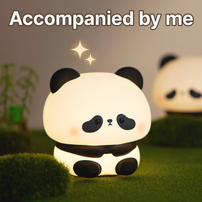 PandaGlow Silicone LED Night Light - USB Rechargeable Touch Lamp with Timer for Bedroom & Kids' Decor