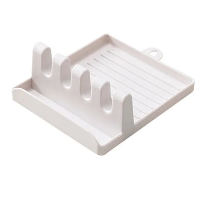 Kitchen Spoon Holders Fork Spatula Rack Shelf Organizer Plastic Chopsticks Holder Non-slip Spoons Pad