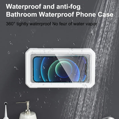 Shower Phone Case Waterproof 480° Rotation, Anti-fog Touch Wall Mount Phone Holder Fit Phones Up To 6.8in for Iphone Samsung