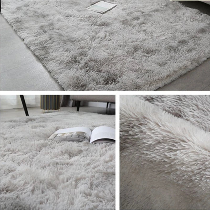 Gray Carpet for Living Room Plush Rug Bed Room Floor Fluffy Mats Anti-slip Home Decor Rugs Soft Velvet Carpets Kids Room Blanket