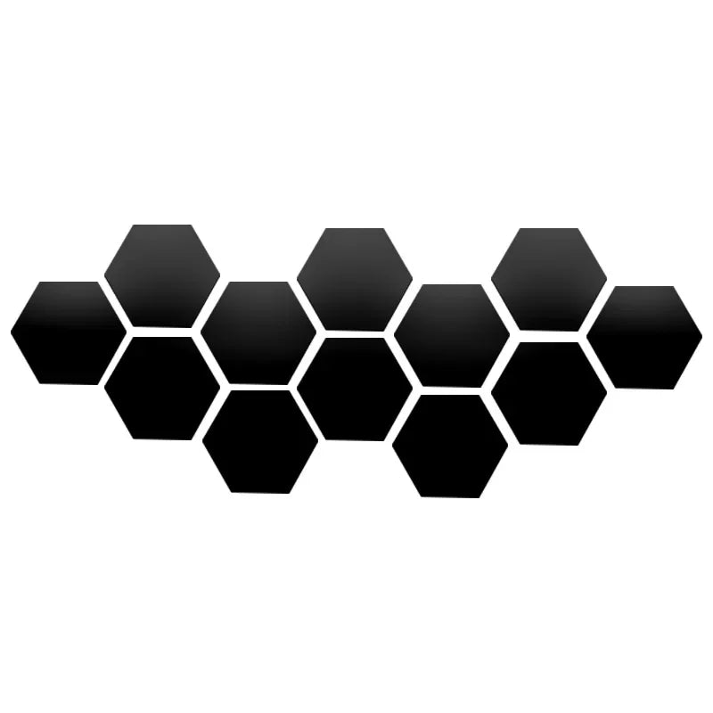 6/12pcs 3D Hexagon Mirror Wall Sticker