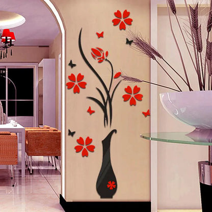 DIY Vase Flower 3D Wall Sticker