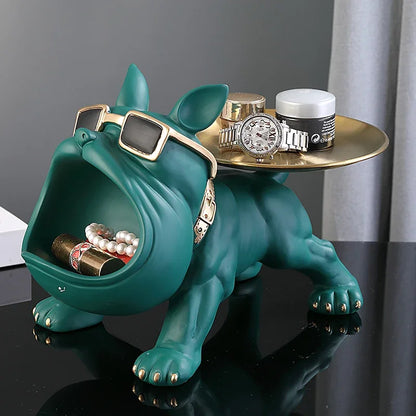 Home Decor Bulldog Figurine Dog Statue Storage Box Animal Ornament Resin Craft Art Sculpture Figurine Home Puppy Sculpture