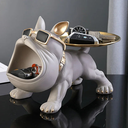 Home Decor Bulldog Figurine Dog Statue Storage Box Animal Ornament Resin Craft Art Sculpture Figurine Home Puppy Sculpture