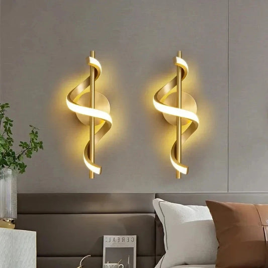 LED Wall Lamp Nordic Bedroom Bedside Minimalist Sconce Black White Gold Decorative Lighting Living Room Corridor Indoor Fixtures