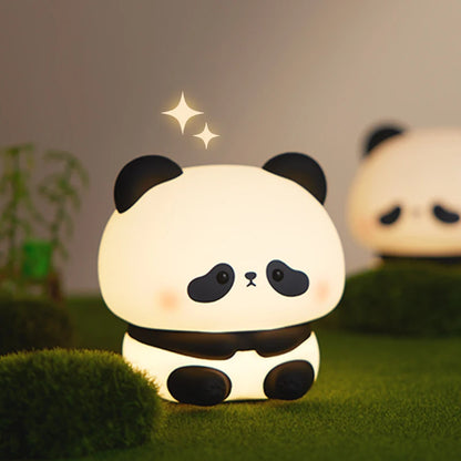 PandaGlow Silicone LED Night Light - USB Rechargeable Touch Lamp with Timer for Bedroom & Kids' Decor